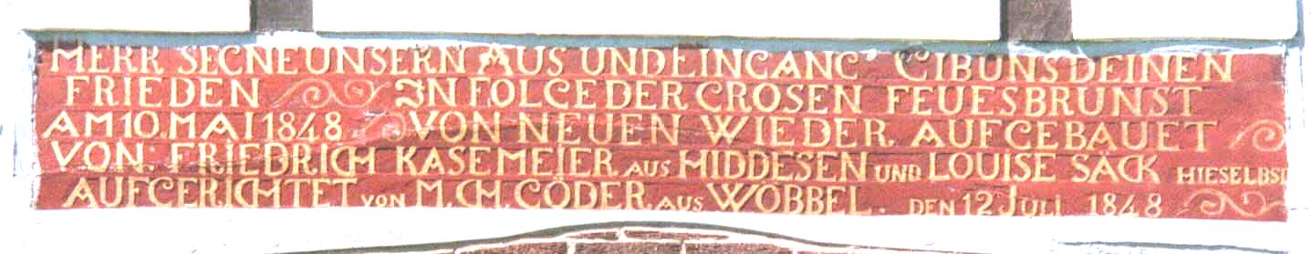 Torbalken Haus Nr. 54 Brakelsiek