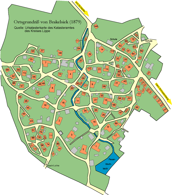 Ortsplan von Brakelsiek
