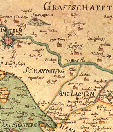 historische Karte der Grafschaft Schaumburg