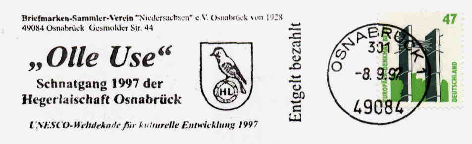 Sonderstempel zum Schnatgang 1997