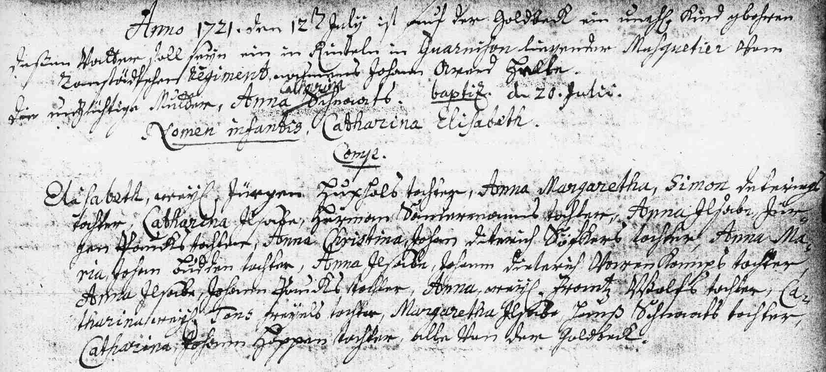 Eintragung im Kirchenbuch
